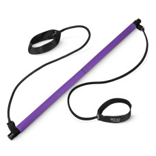 Drążek treningowy 4Fizjo do pilatesu z ekspanderami fioletowy