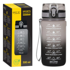 Butelka motywacyjna 4Fizjo na wodę 0,5L szara