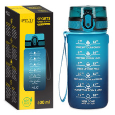 Butelka motywacyjna 4Fizjo na wodę 0,5L niebieska