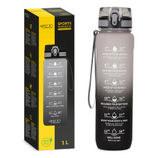 Butelka motywacyjna 4Fizjo na wodę 1L szara