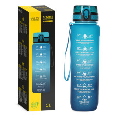 Butelka motywacyjna 4Fizjo na wodę 1L niebieska