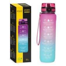 Butelka motywacyjna 4Fizjo na wodę 1L różowa