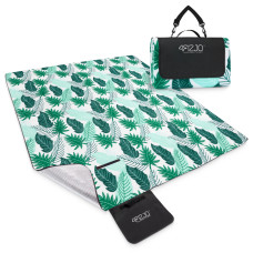 Koc piknikowy 4Fizjo plażowy z izolacją 200 x 200 cm liście