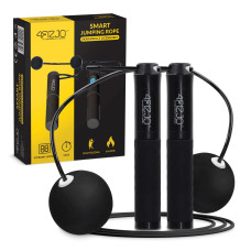 Skakanka 4Fizjo z licznikiem i kulkami czarna