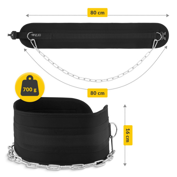 Pas obciążeniowy 4Fizjo Dip Belt 80 cm