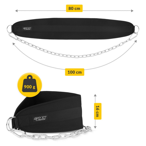 Pas obciążeniowy 4Fizjo Dip Belt 100 cm