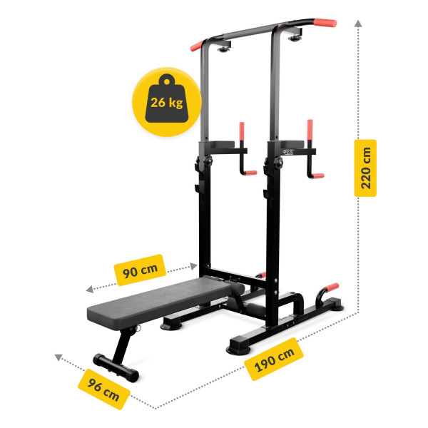 Poręcz wielofunkcyjna 4Fizjo drążek z ławeczką PRO+