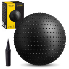 Piłka rehabilitacyjna 4Fizjo z kolcami 65 cm czarna