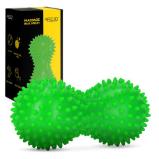 Podwójna piłka sensoryczna 4Fizjo do masażu zielona