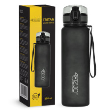 Butelka sportowa 4Fizjo na wodę 650ml czarna