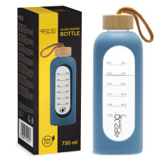 Butelka szklana 4Fizjo na wodę 750ml niebieska