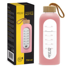 Butelka szklana 4Fizjo na wodę 750ml różowa