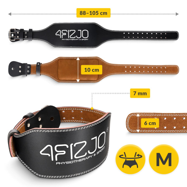 Pas kulturystyczny 4Fizjo do podnoszenia ciężarów M