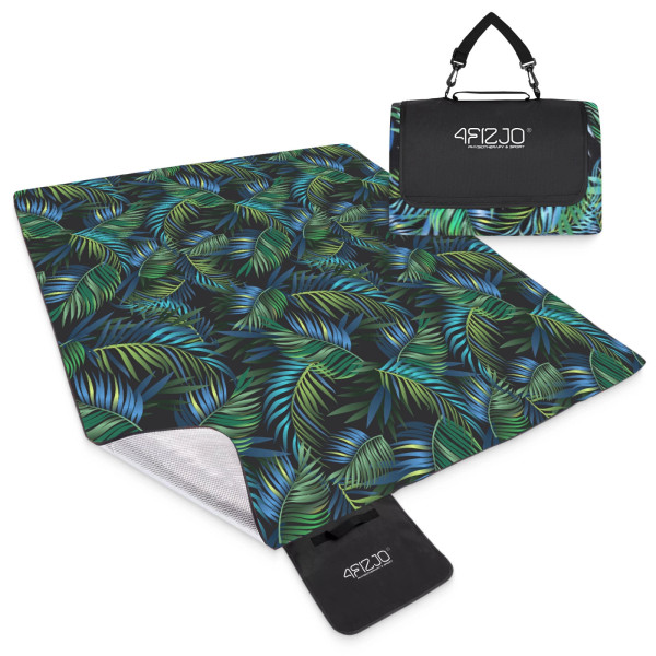 Koc piknikowy 4Fizjo plażowy z izolacją 200 x 200 cm palmy