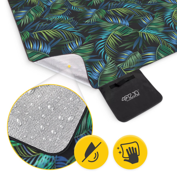 Koc piknikowy 4Fizjo plażowy z izolacją 200 x 200 cm palmy