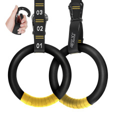 Kółka gimnastyczne 4Fizjo do podciągania z ABS czarno-żółte