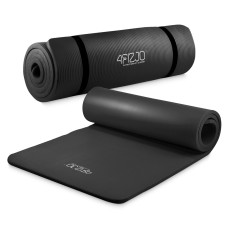 Mata do ćwiczeń fitness i jogi 4Fizjo NBR 180 × 60 × 1 cm czarna