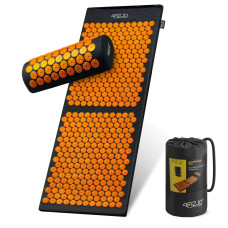 Duża mata do akupresury 4Fizjo z poduszką klasyczna XL pomarańczowa