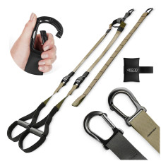 Pasy treningowe 4Fizjo taśmy do ćwiczeń TRX khaki