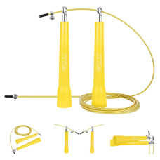 Skakanka z metalowymi łożyskami 4Fizjo STANDARD+ żółta