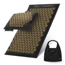 ECO Mata do akupresury 4Fizjo z łuskami gryki i kokosem czarno-złota