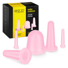 Silikonowe bańki chińskie 4Fizjo 5 szt. FACE+ różowe