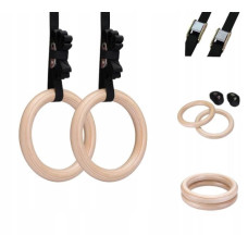 Kółka gimnastyczne 4Fizjo do podciągania drewniane