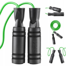 Skakanka 4Fizjo z antypoślizgowymi uchwytami BASIC zielona