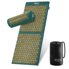 Duża mata 4Fizjo do akupresury z poduszką klasyczna XL ciemnozielona