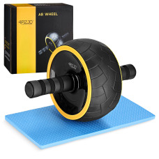 Kółko do ćwiczeń mięśni brzucha 4Fizjo AB WHEEL XL żółte