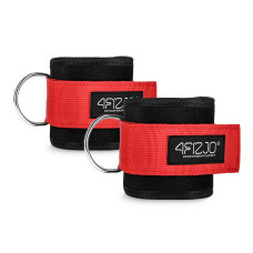 Opaski treningowe 4Fizjo na kostki do wyciągu 2 szt. czerwone