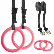 Kółka gimnastyczne 4Fizjo do podciągania z ABS różowe