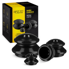 Bańki chińskie gumowe 4Fizjo 4 szt. czarne