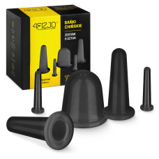 Silikonowe bańki chińskie 4Fizjo 5 szt. FACE+ czarne