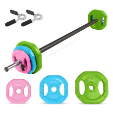 Sztanga treningowa 4Fizjo z obciążeniem żeliwnym 20 kg