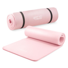 Mata do ćwiczeń fitness i jogi 4Fizjo NBR 180 × 60 × 1 cm jasnoróżowa
