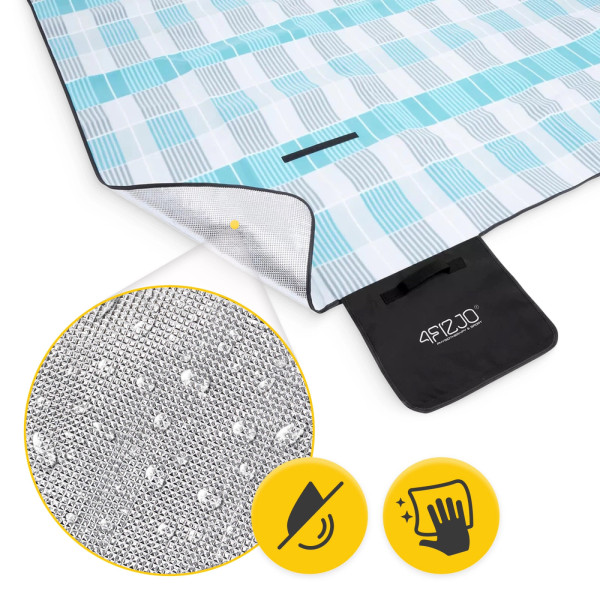 Koc piknikowy 4Fizjo plażowy z izolacją 200 x 200 cm krata