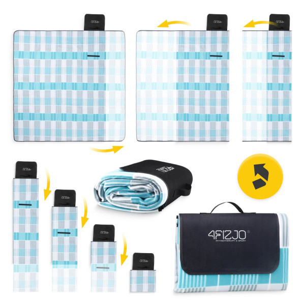 Koc piknikowy 4Fizjo plażowy z izolacją 200 x 200 cm krata