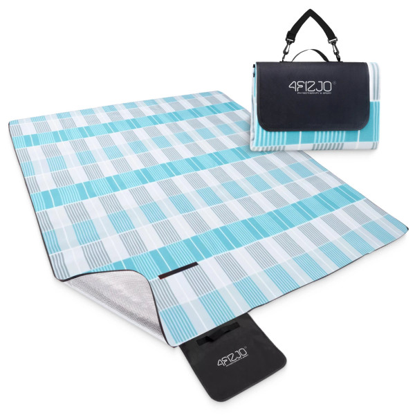 Koc piknikowy 4Fizjo plażowy z izolacją 200 x 200 cm krata