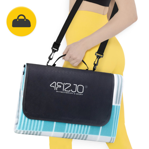 Koc piknikowy 4Fizjo plażowy z izolacją 200 x 200 cm krata