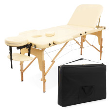 Stół do masażu 4Fizjo drewniany z regulacją blatu 60 cm beżowy