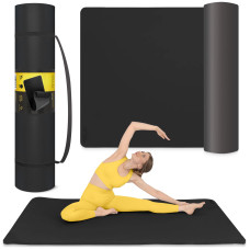 Duża mata do ćwiczeń 4Fizjo antypoślizgowa TPE 2 cm czarna