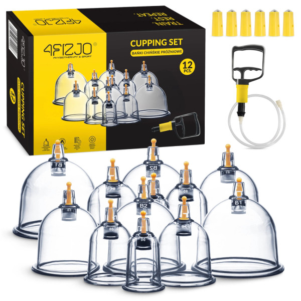 Bańki chińskie 4Fizjo bezogniowe próżniowe 12 szt.