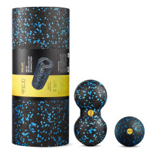 Wałek i piłki do rollowania i masażu 4Fizjo EPP zestaw 3 szt. niebieski