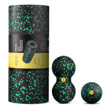 Wałek i piłki do rollowania i masażu 4Fizjo EPP zestaw 3 szt. zielony