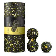 Wałek i piłki do rollowania i masażu 4Fizjo EPP zestaw 3 szt. żółty