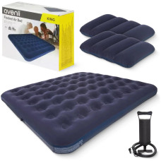 Materac dmuchany dwuosobowy Avenli 203 x 152 x 22 cm z pompką i poduszkami