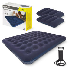 Materac dmuchany dwuosobowy Avenli 203 x 183 x 22 cm z pompką i poduszkami