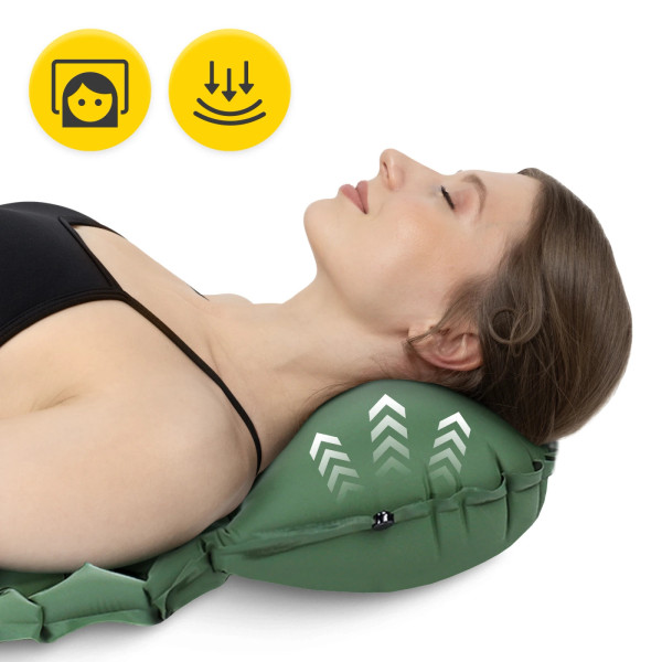 Dmuchany materac turystyczny Mountain Goat jednoosobowy samopompujący khaki