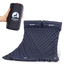 Dmuchany materac turystyczny Mountain Goat dwuosobowy samopompujący granatowy